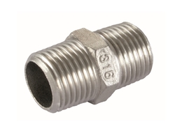 Stainless Steel Hexagon Equal Nipple - Male x Male Thread, BSPT Stainless Steel Hexagon Equal Nipple - Male x Male Thread, BSPT